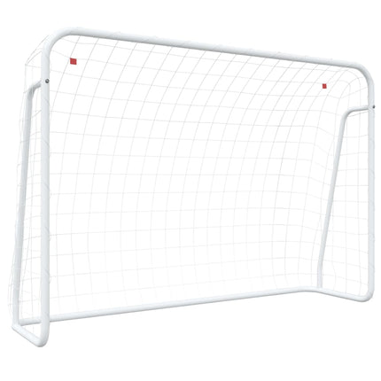 fodboldmål med net 214x75x152 cm stål og polyester hvid