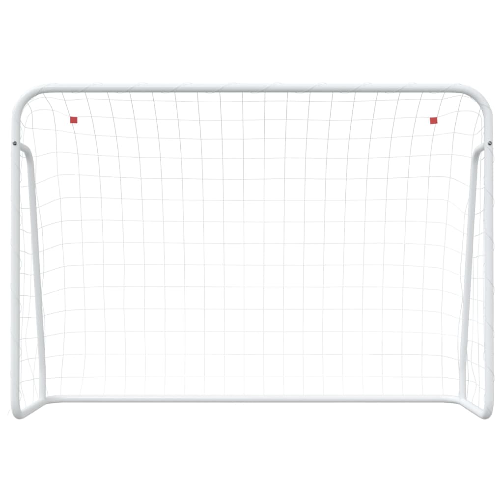 fodboldmål med net 214x75x152 cm stål og polyester hvid