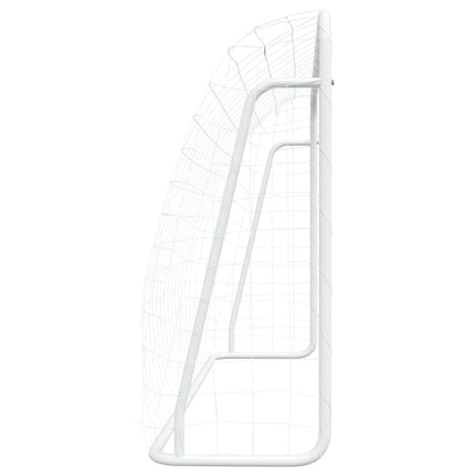 fodboldmål med net 214x75x152 cm stål og polyester hvid