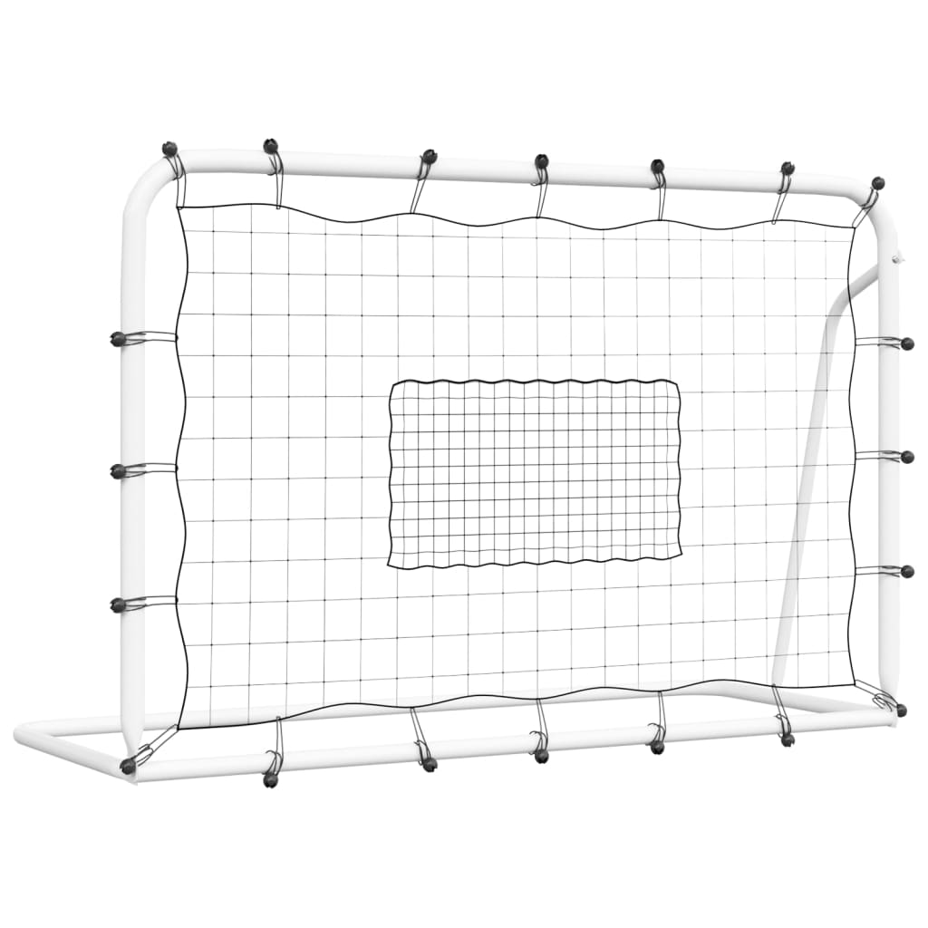 fodbold-rebounder med net 184x61x123 cm stål og PE sort og hvid