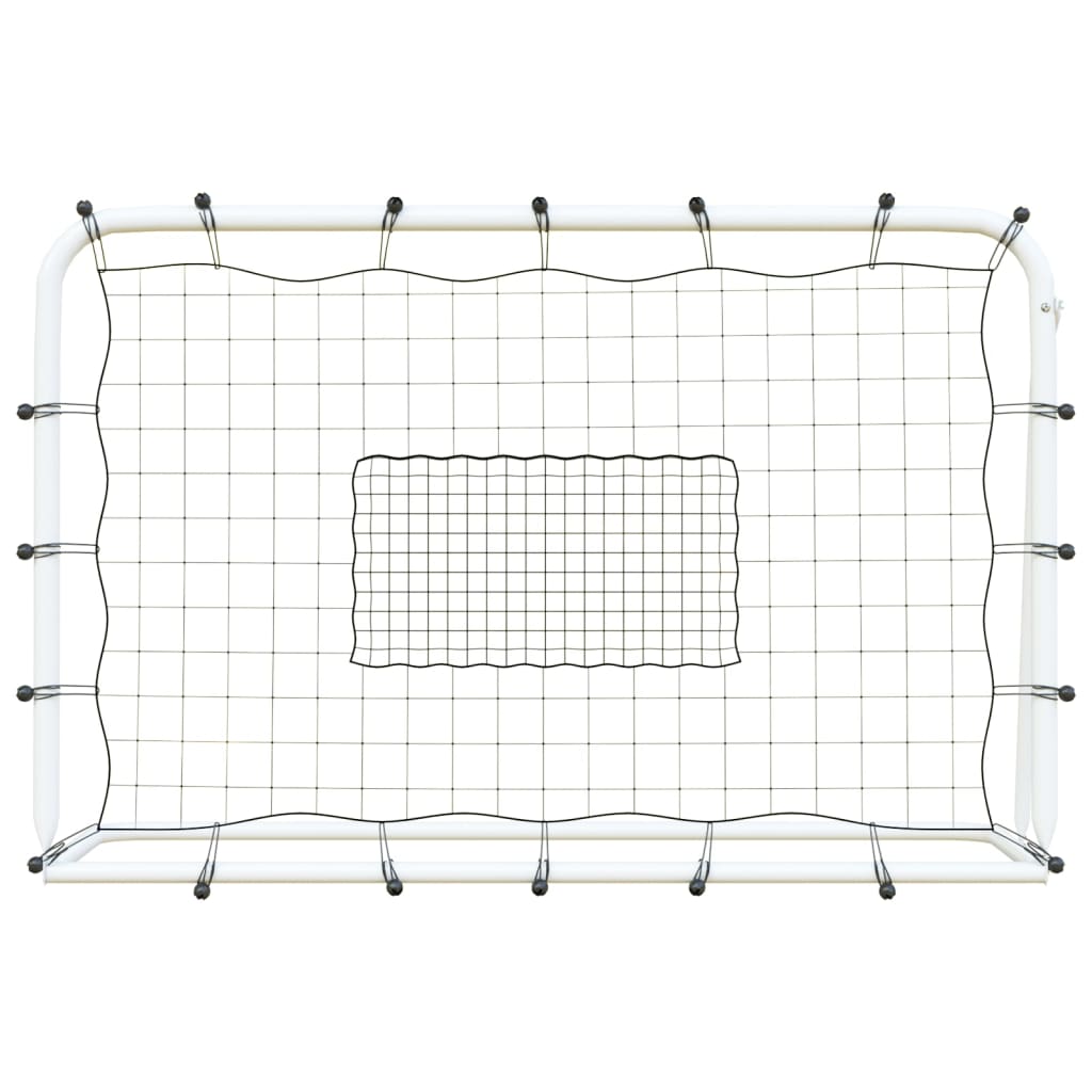fodbold-rebounder med net 184x61x123 cm stål og PE sort og hvid