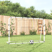 fodbold-rebounder med net 184x61x123 cm stål og PE sort og hvid