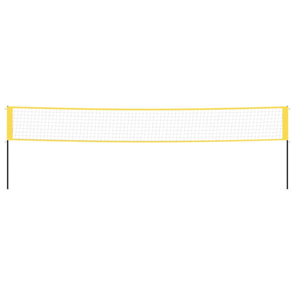 badmintonnet 600x155 cm PE-stof gul og sort