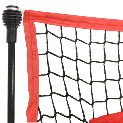 bærbart baseballnet 183x105x183 cm polyester sort og rød