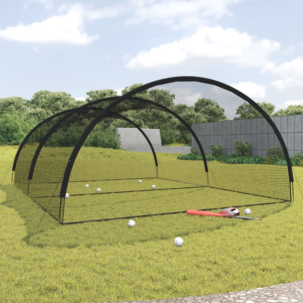 batting cage net til baseball 600x400x250 cm polyester sort