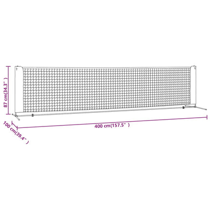 tennisnet 400x100x87 cm polyester sort og rød