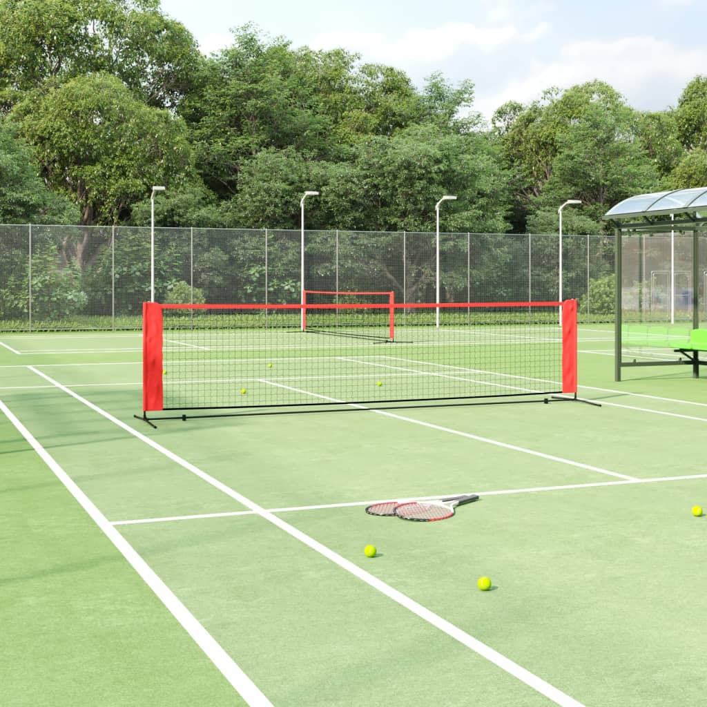 tennisnet 400x100x87 cm polyester sort og rød