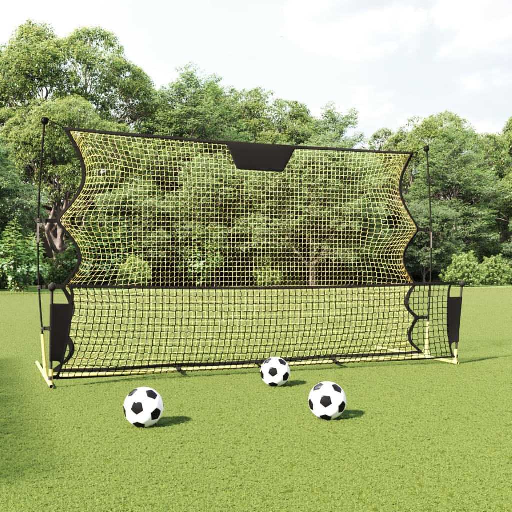 fodbold-rebounder 183x85x120 cm polyester sort og gul
