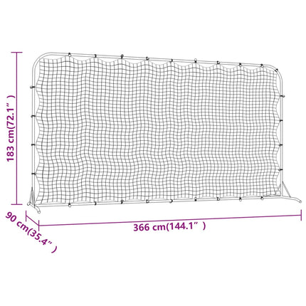 fodbold-rebounder 366x90x183 cm HDPE sort