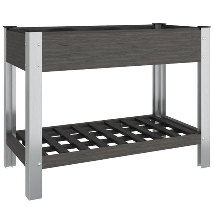 højbed med hylde 100x50x75 cm WPC grå