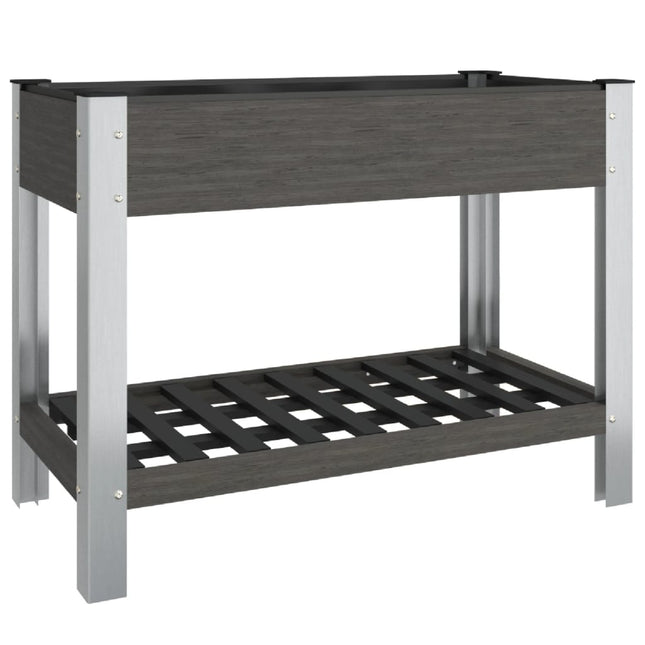 højbed med hylde 100x50x75 cm WPC grå
