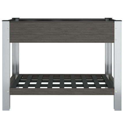 højbed med hylde 100x50x75 cm WPC grå