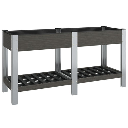 højbed med hylde 175x50x75 cm WPC grå