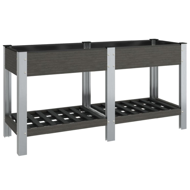 højbed med hylde 175x50x75 cm WPC grå
