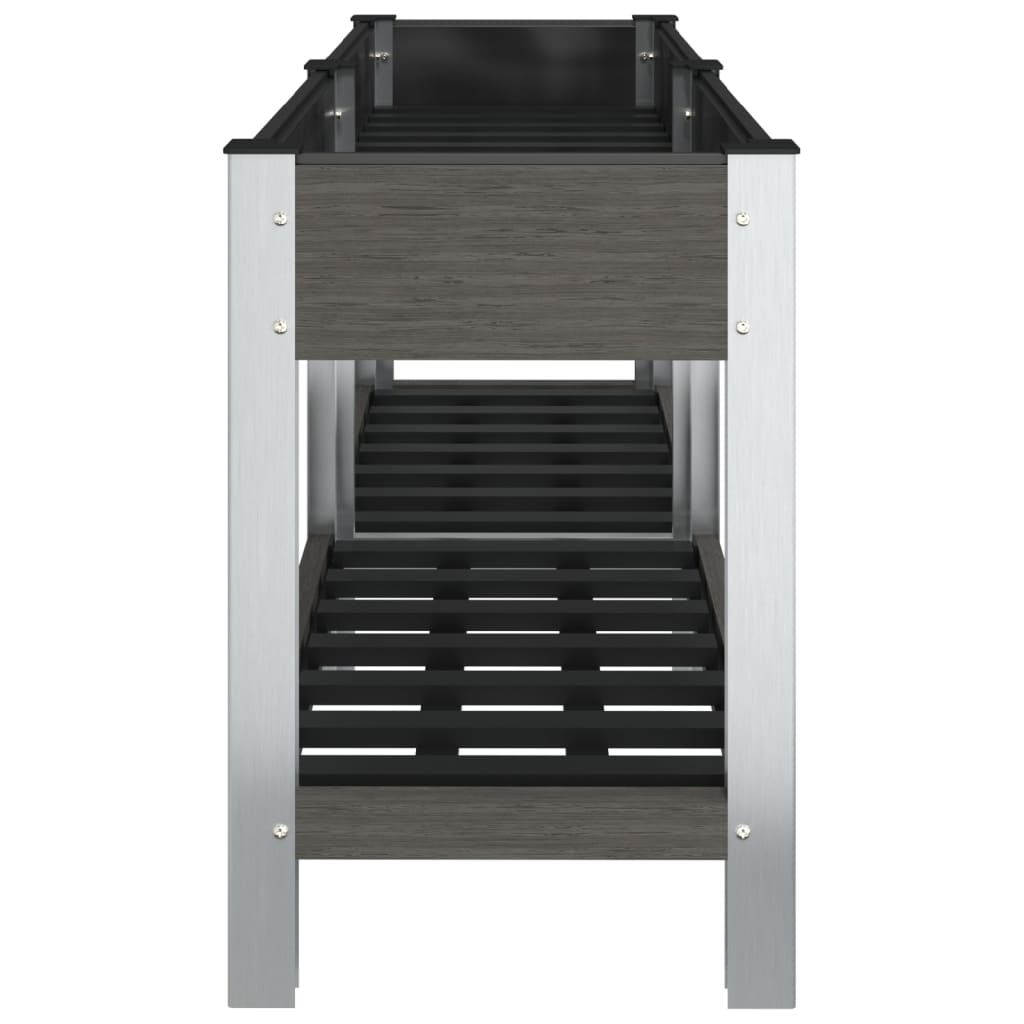 højbed med hylde 175x50x75 cm WPC grå