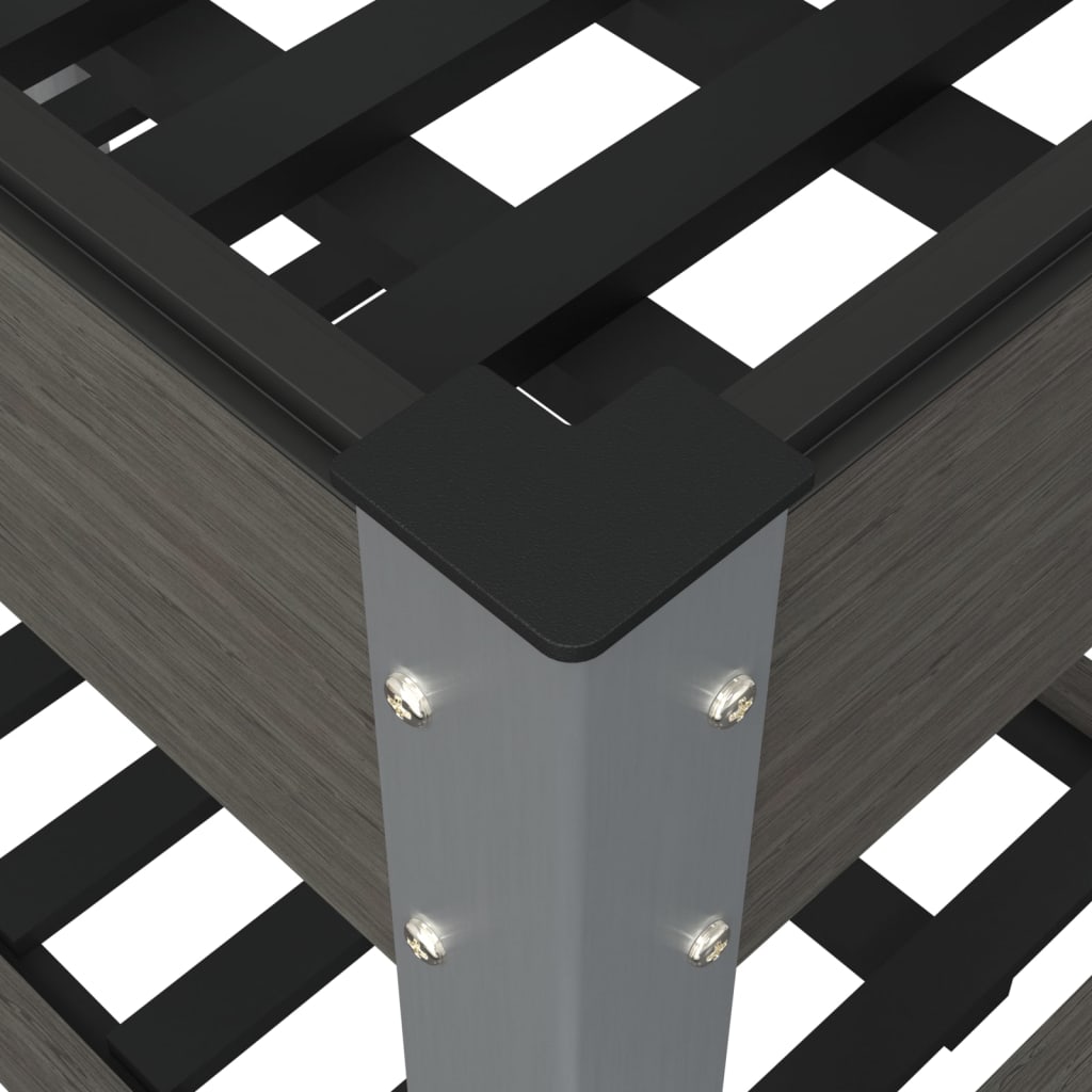 højbed med hylde 175x50x75 cm WPC grå