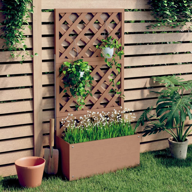 espalier med plantekasse 65x33x135 cm WPC brun