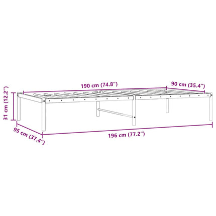 sengeramme 90x190 cm metal sort