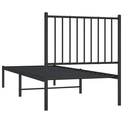 sengeramme med sengegavl 80x200 cm metal sort