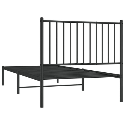 sengeramme med sengegavl 90x200 cm metal sort