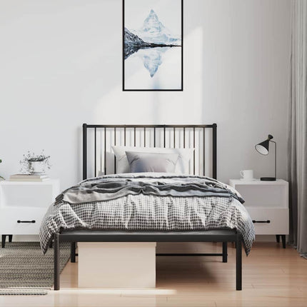 sengeramme med sengegavl 100x190 cm metal sort