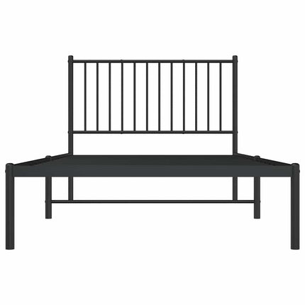 sengeramme med sengegavl 100x200 cm metal sort