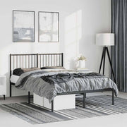 sengeramme med sengegavl 135x190 cm metal sort