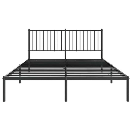sengeramme med sengegavl 160x200 cm metal sort