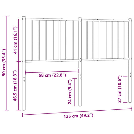 udskiftningsgavl 120 cm metal sort