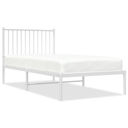 sengeramme med sengegavl 90x190 cm metal hvid