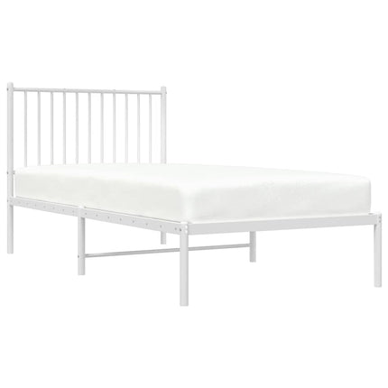 sengeramme med sengegavl 90x190 cm metal hvid
