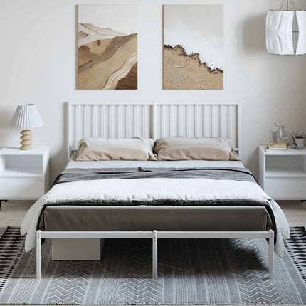 sengeramme med sengegavl 150x200 cm metal hvid