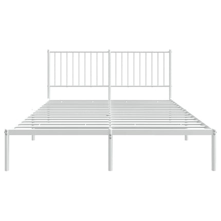 sengeramme med sengegavl 150x200 cm metal hvid