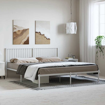 sengeramme med sengegavl 183x213 cm metal hvid
