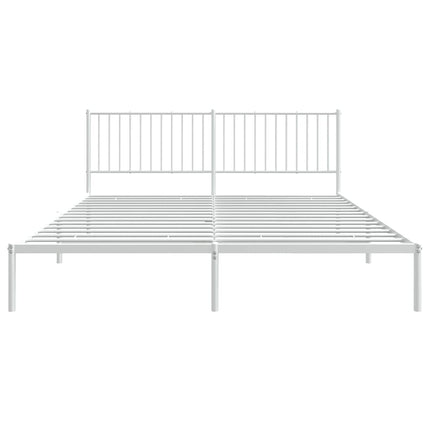 sengeramme med sengegavl 183x213 cm metal hvid