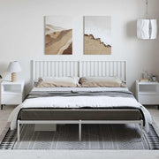 sengeramme med sengegavl 183x213 cm metal hvid
