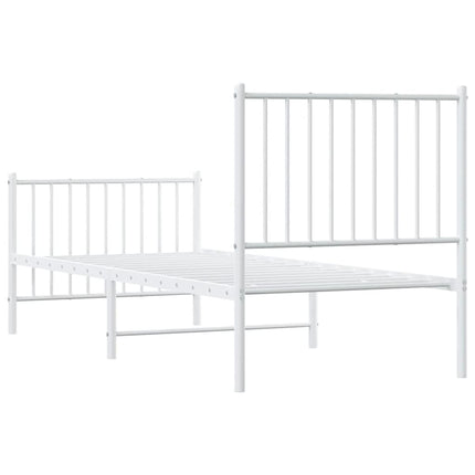 sengeramme med sengegavl og fodgærde 80x200 cm metal hvid