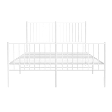sengeramme med sengegavl og fodgærde 135x190 cm metal hvid