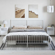 sengeramme med sengegavl og fodgærde 183x213 cm metal hvid