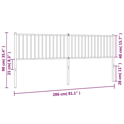 udskiftningsgavl 200 cm metal hvid