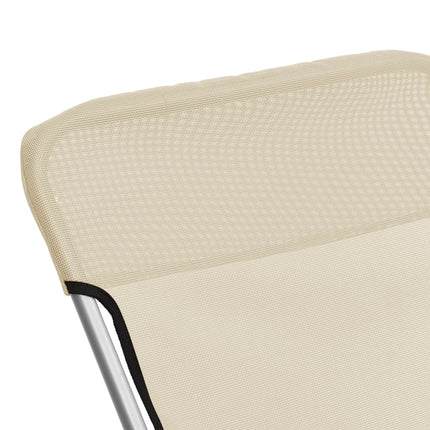 foldbare strandstole 2 stk. textilene pulverlakeret stål creme