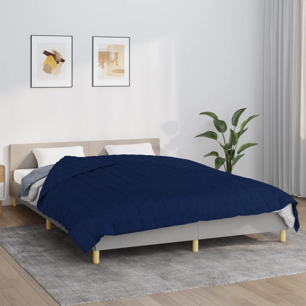 tyngdetæppe 220x230 cm 11 kg stof blå