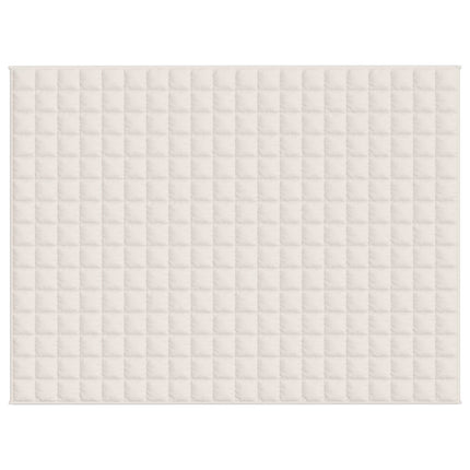 tyngdetæppe 152x203 cm 7 kg stof lys cremefarve