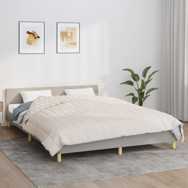 tyngdetæppe 200x220 cm 9 kg stof lys cremefarve
