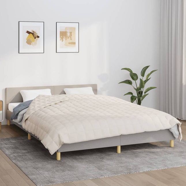 tyngdetæppe 200x220 cm 13 kg stof lys cremefarve