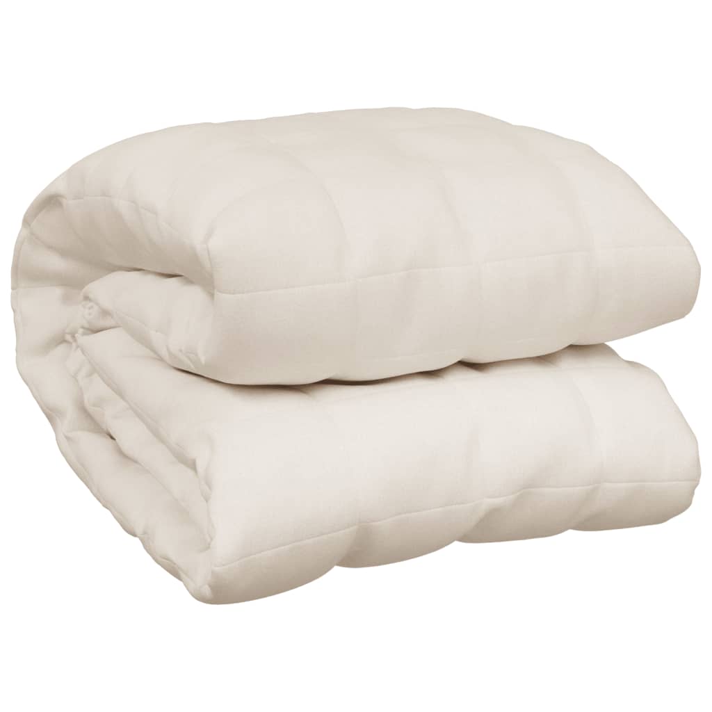 tyngdetæppe 220x240 cm 11 kg stof lys cremefarve