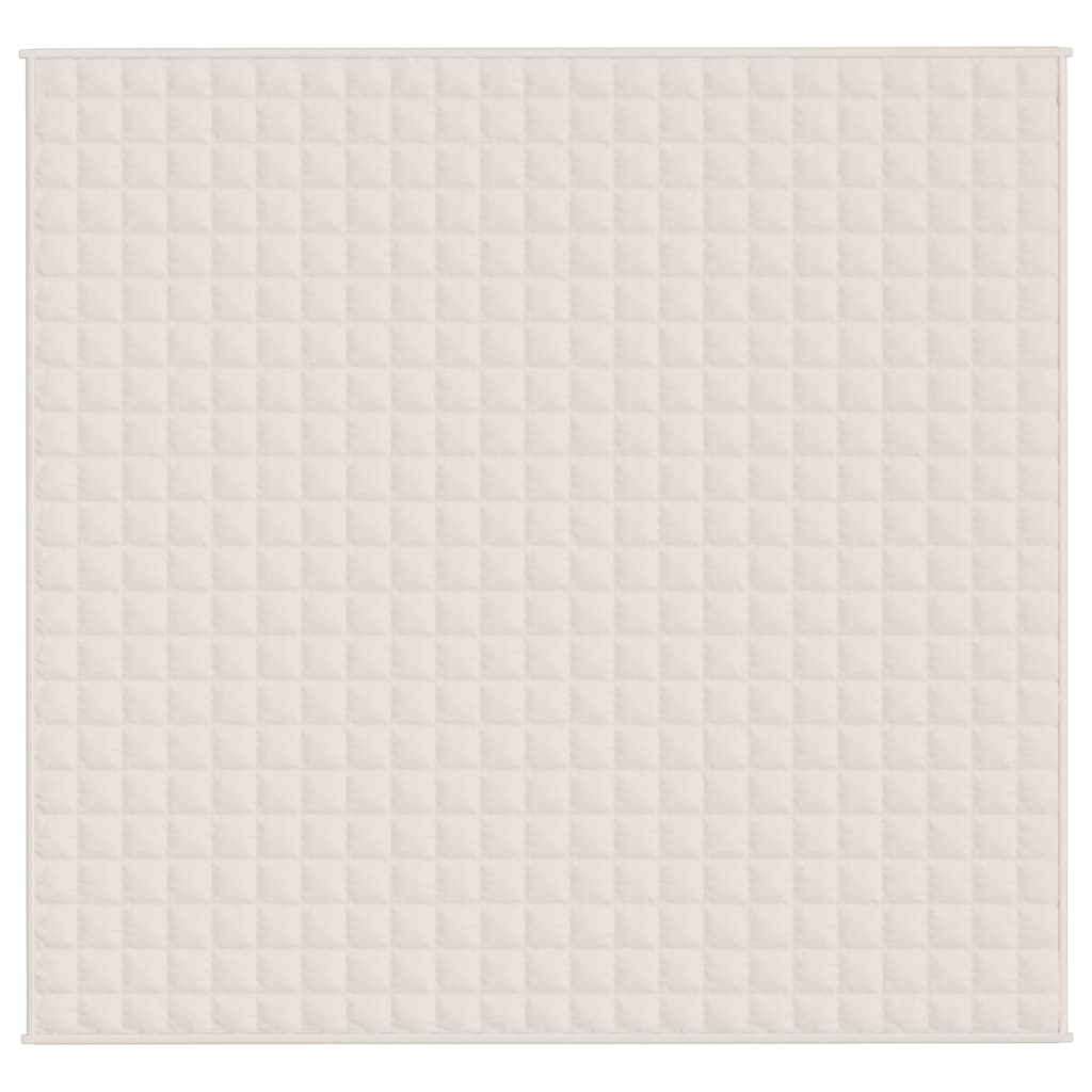 tyngdetæppe 220x230 cm 15 kg stof lys cremefarve