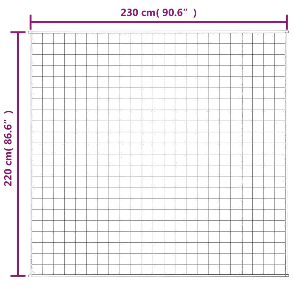tyngdetæppe 220x230 cm 15 kg stof lys cremefarve