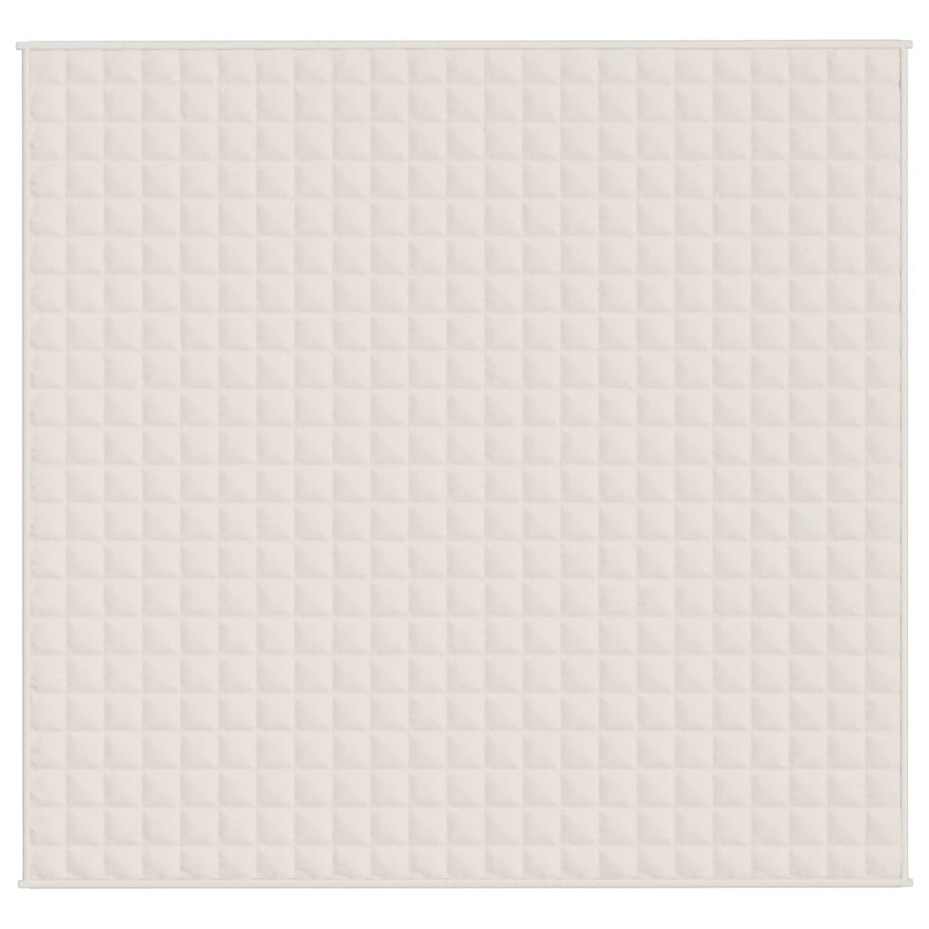 tyngdetæppe 220x240 cm 15 kg stof lys cremefarve