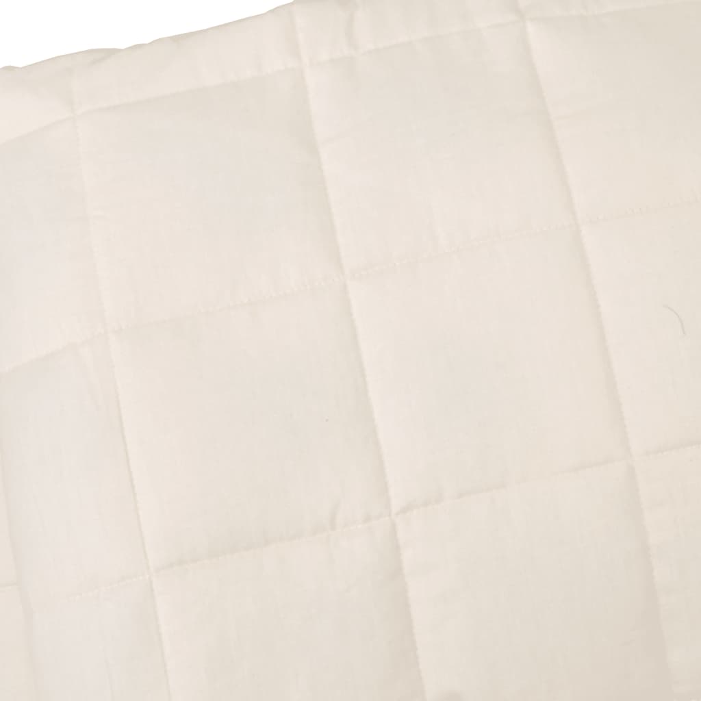 tyngdetæppe 220x240 cm 15 kg stof lys cremefarve